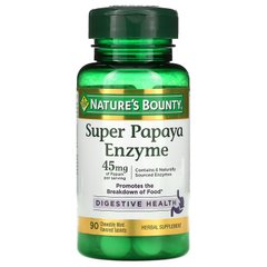 Nature's Bounty, Супер фермент папайї, м'ята, 15 мг, 90 жувальних таблеток
