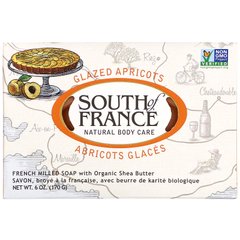 Французьке мелене мило з органічною олією ши, глазуровані абрикоси, South of France, 6 унцій (170 г)