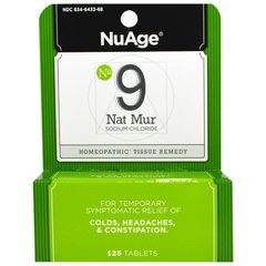 NuAge, №9 Nat Mur (хлорид натрия), Hyland's, 125 таблеток купить в Киеве и Украине