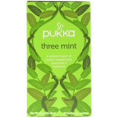 Трав'яний чай Three Mint, без кофеїну, Pukka Herbs, 20 пакетиків, 32 г