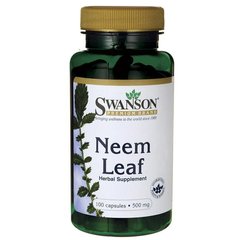 Ніім Лист, Neem Leaf, Swanson, 500 мг, 100 капсул