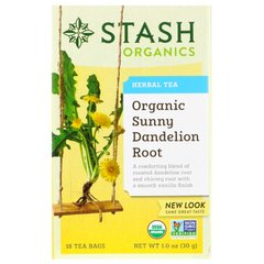 Трав'яний чай, органічний корінь сонячного кульбаби, Stash Tea, 18 чайних пакетиків, 1,0 унц (30 г)