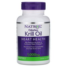 Масло криля Natrol (Odorless Krill Oil) 1000 мг 30 капсул купить в Киеве и Украине