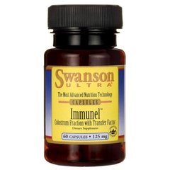 Вітаміни для імунітету с молозивом, Immunel Colostrum Fraction with Transfer Factor, Swanson, 125 мг 60 капсул