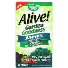 Alive !, Садові доброти, чоловічі мультивітаміни, Nature's Way, 60 таблеток