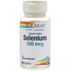 Селен без дріжджів Solaray (Selenium Yeast-Free) 200 мкг 90 капсул