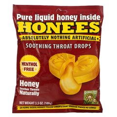 Леденцы от кашля мед без ментола Honees (Soothing Throat Drops Honey) 20 шт от кашля купить в Киеве и Украине