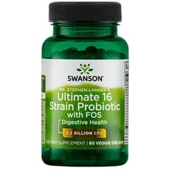 Пробіотики Dr. Stephen Langer's Swanson (Ultimate 16 Strain Probiotic with FOS) 3.2 мільярд КОЕ 60 капсул