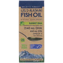 Дикий аляскинський риб'ячий жир, DHA Summit, натуральний аромат лайма, Wiley's Finest, 125 мл