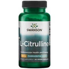 L-Цитрулін, Pharmaceutical Grade L-Citrulline, Swanson, 850 мг, 60 капсул