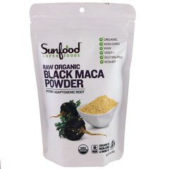Необроблений органічний чорний порошок маку, Sunfood, 4 унції (113 г)