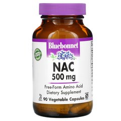 NAC (N-ацетил-L-цистеин), Bluebonnet Nutrition, 500 мг, 90 растительных капсул купить в Киеве и Украине
