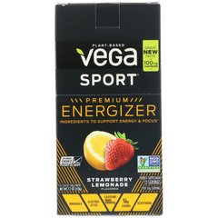 Спорт, преміум енергізатор, полуничний лимонад, Vega, 12 пачок, 0,6 унції (18 г) кожен