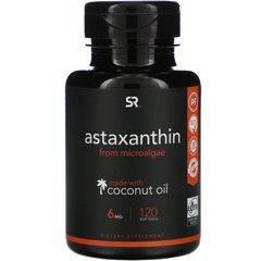 Астаксантин с кокосовым маслом Sports Research (Astaxanthin) 6 мг 120 гелевых капсул купить в Киеве и Украине