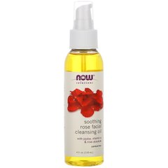 Олія для обличчя з трояндою заспокійлива очищаюча Now Foods (Soothing Rose Facial Cleansing Oil Solutions) 118 мл