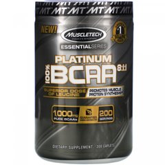 100% Платинові амінокислоти BCAA 8: 1: 1, Muscletech, 200 таблеток