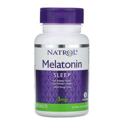 Мелатонін, Melatonin, Natrol, 3 мг, 60 таблеток