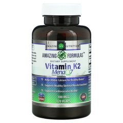 Amazing Nutrition, Вітамін K2, 100 мкг, 120 капсул