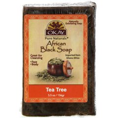 Африканское черное мыло, чайное дерево, Okay, 5,5 унций (156 г) купить в Киеве и Украине