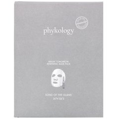 Оновлююча маска для обличчя Bright Tomorrow, Phykology, 5 аркушів, по 23 г кожен