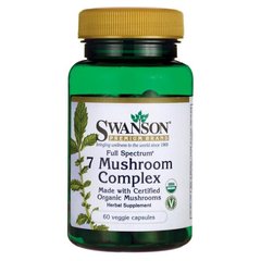 Грибний комплекс, Full Spectrum 7 Mushroom Complex, Swanson, 60 капсул