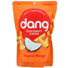Кокосовые чипсы, тропическое манго, Dang, 90 г