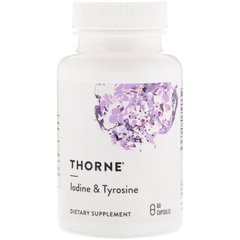 Йод и тирозин для щитовидной железы Thorne Research (Iodine & Tyrosine) 60 капсул в растительной оболочке купить в Киеве и Украине