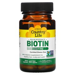 Биотин Country Life (Biotin) 5000 мкг 60 капсул купить в Киеве и Украине