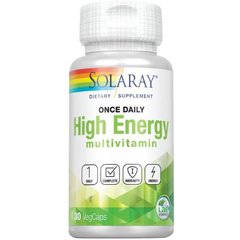 Мультивітаміни для енергії 1 на день Solaray (High Energy, Multi-Vita-Min) 30 вегетаріанських капсул