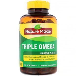 Тройная Омега Nature Made (Triple Omega) 150 капсул купить в Киеве и Украине