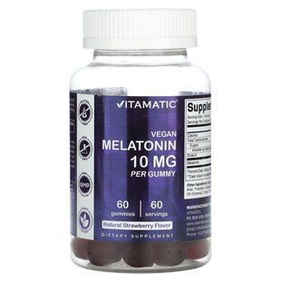 Vitamatic, Vegan Melatonin, Natural Strawberry, 10 mg , 60 Gummies купить в Киеве и Украине
