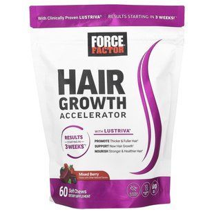Force Factor, Hair Growth Accelerator, Mixed Berry, 60 Soft Chews купить в Киеве и Украине