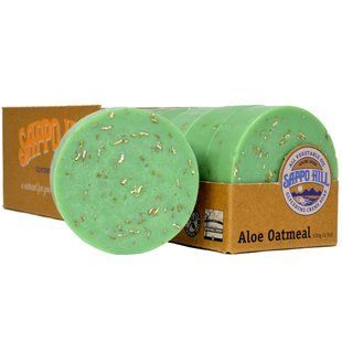 Glycerin Soft Soap, Aloe and Oatmeal, Sappo Hill, 12 bars of 3.5 oz (100 g)