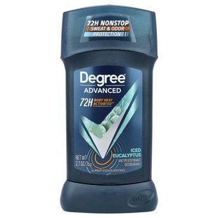 Degree, Advanced, 72H Body Heat Activated&trade;, Antiperspirant Deodorant, Iced Eucalyptus, 2.7 oz (76 g)