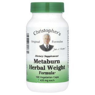 Трав'яна формула для схуднення Metaburn, Christopher's Original Formulas, 450 мг, 100 рослинних капсул