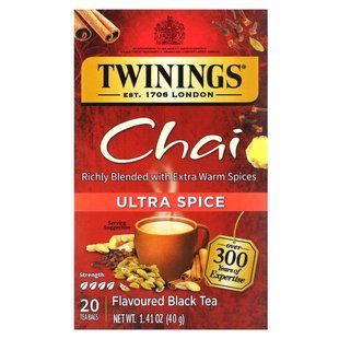 Twinings, ароматизований чорний чай, чай із прянощами, 20 чайних пакетиків, 40 г (1,41 унції)
