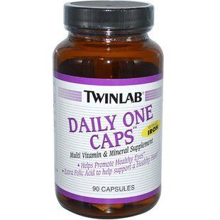 Multivitamins without Iron, Daily One Caps, Twinlab, 90 Capsules
