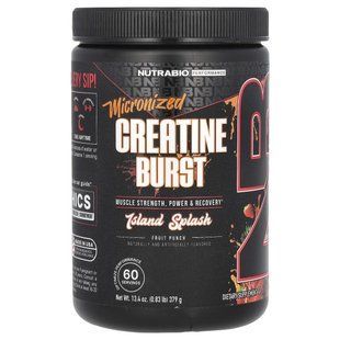 NutraBio, Micronized Creatine Burst, Island Splash Fruit Punch, 0.83 lb (379 g) купить в Киеве и Украине