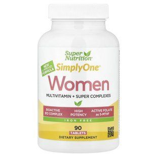 Super Nutrition, Simply One&reg;, Women's Multivitamin with Super Complexes, Iron Free, 90 Tablets купить в Киеве и Украине
