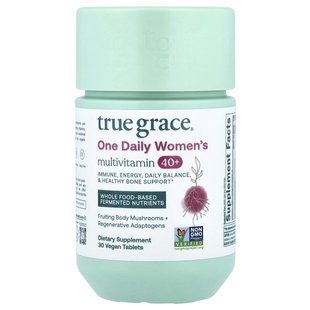 True Grace, One Daily Multivitamin, мультивитамины для женщин старше 40 лет, 30 веганских таблеток купить в Киеве и Украине