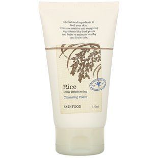 Skinfood, Daily Brightening Cleansing Foam with Rice, 5.07 fl oz (150 ml).