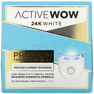 Набор для отбеливания зубов премиум-класса, + мята, 24K White, Premium Teeth Whitening Kit, + Mint, Active Wow, 30 процедур купить в Киеве и Украине