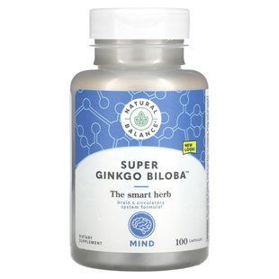 Супер гинко билоба + готу кола, Natural Balance, 100 капсул купить в Киеве и Украине
