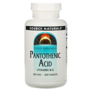 Пантотеновая кислота Source Naturals (Pantothenic acid) 250 таблеток купить в Киеве и Украине