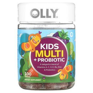 OLLY, Kids Multi + Probiotic, Yum Berry Punch, 100 Gummies