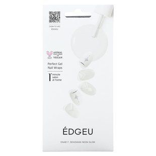 Edgeu, Perfect Gel Nail Wraps, ENA817, набір із 16 смужок для гелевих нігтів, Bohemian Neon Glow