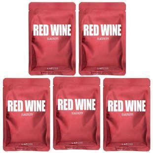 Lapcos, Red Wine Beauty Sheet Mask Set, Elasticity, 5 Sheets, 1.01 fl oz (30 ml) Each купить в Киеве и Украине