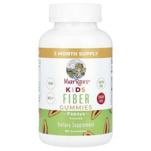 MaryRuth's, Kids, Fiber Gummies, Ages 2+, Papaya, 60 Gummies купить в Киеве и Украине