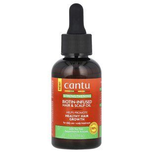 Cantu, Strengthening, Biotin-Infused Hair & Scalp Oil, With Tea Tree, Peppermint & Avocado, 2 fl oz (59 ml) купить в Киеве и Украине
