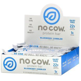 Протеиновый батончик, пирог с голубикой, No Cow, 12 батончиков по 60 г (2,12 унции) купить в Киеве и Украине